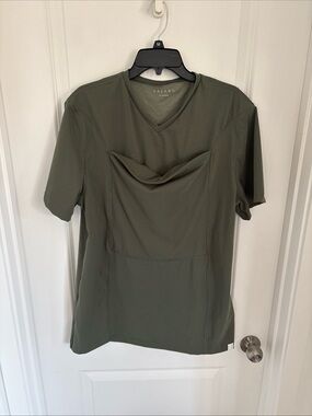 Lalabu Dad Shirt Baby Wearing V-Neck Short Sleeve Tee Kangaroo Pocket Green XL